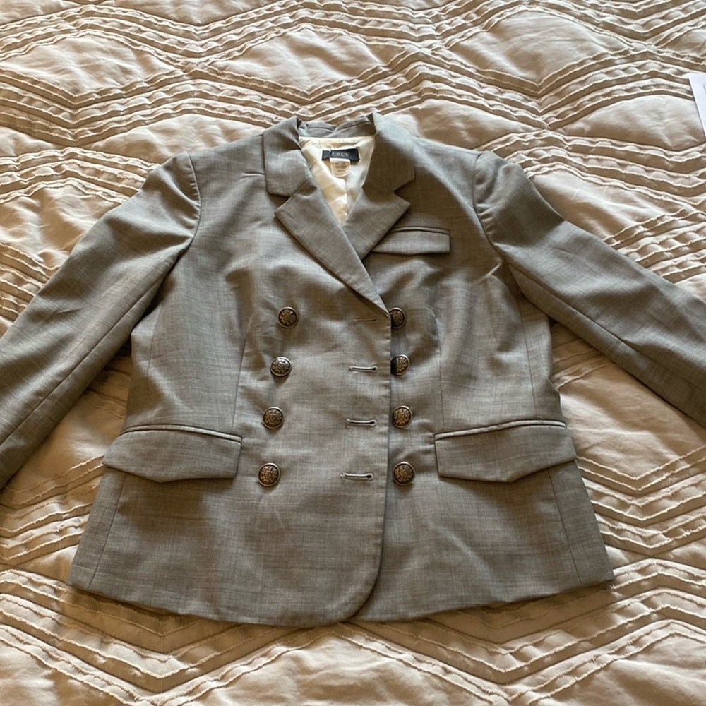 Jcrew gray 100% wool summer weight blazer size 6